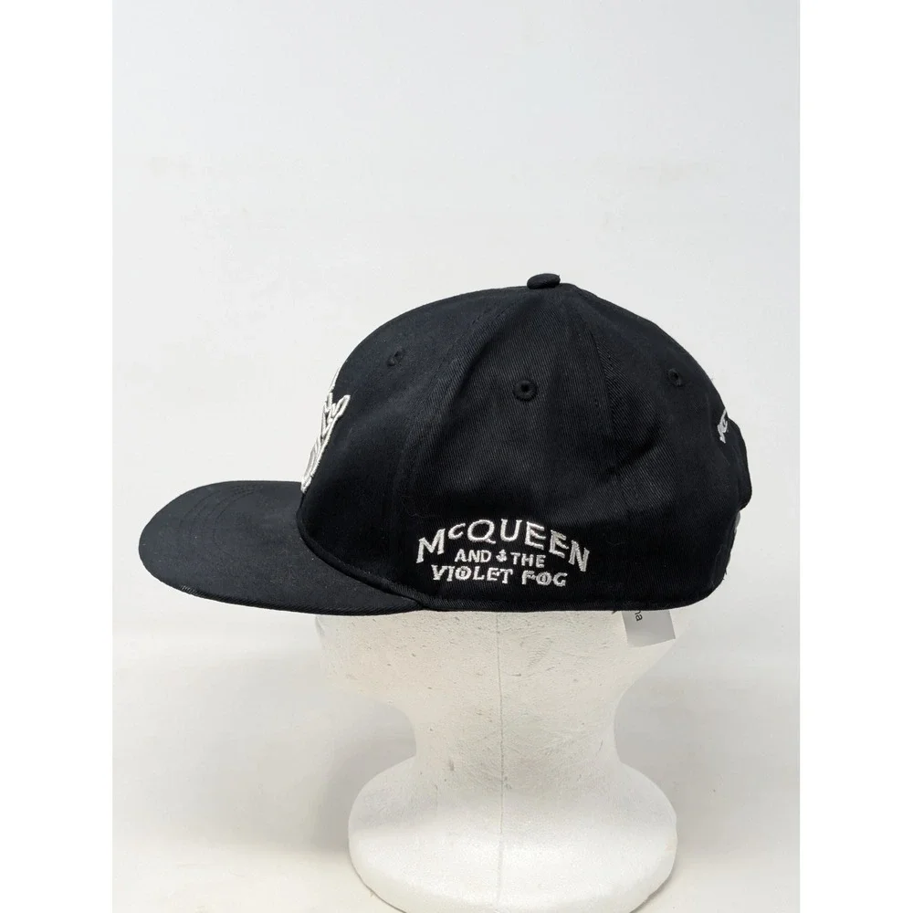 McQueen and the Violet Fog Gin Snapback Hat Black Embroidered Logo Cap XXL